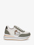 Sneakers à motif coeur et lacets stylisés - Kaki - 1
