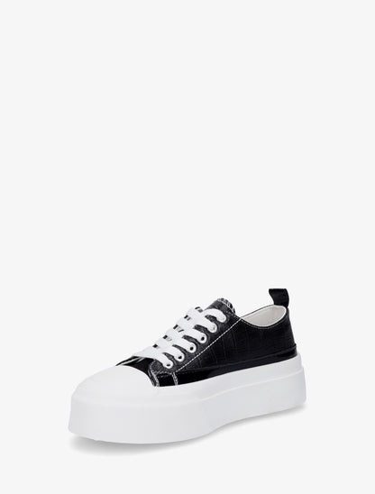 Sneakers à plaforme et texturé - Noir - 3