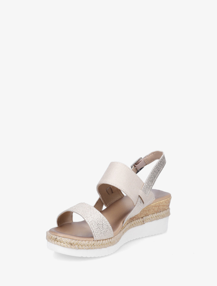 Sandales compensées irisées - Beige - 3