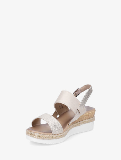 Sandales compensées irisées - Beige - 3