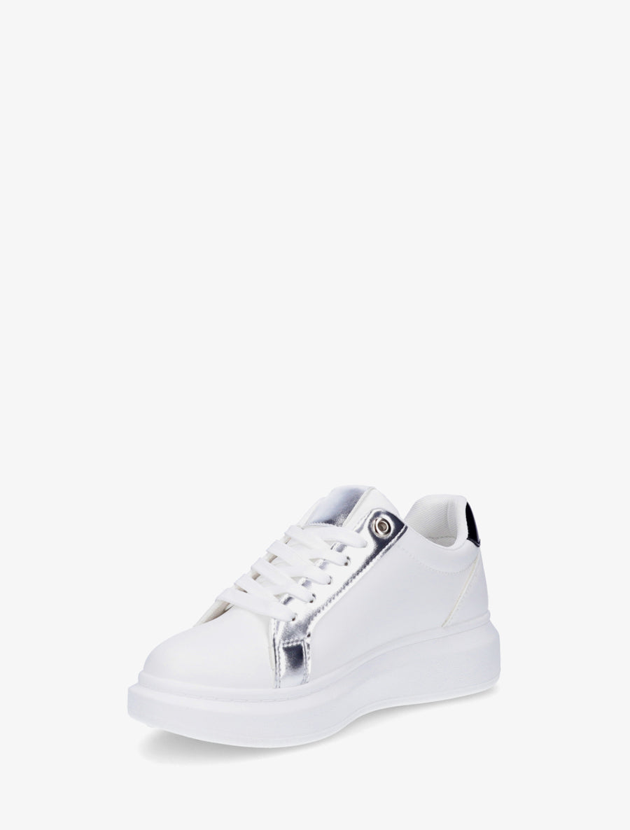 Sneakers en simili à empiècement coeur scratché - Noir - 3