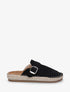 Mules en suédine style espadrille - Noir - 1