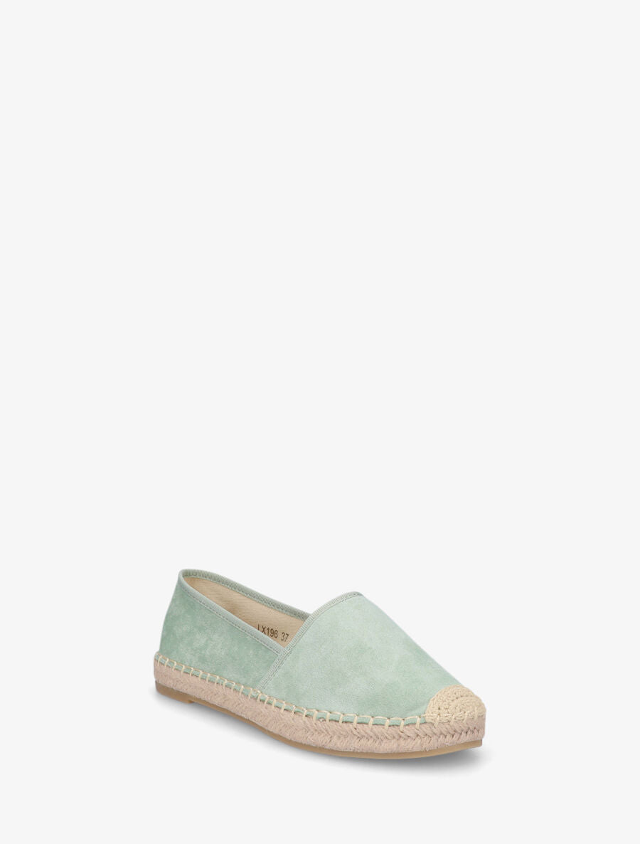 Espadrilles plates en suédine - Vert d&