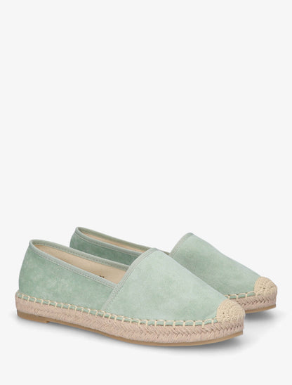 Espadrilles plates en suédine - Vert d&