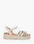 Sandales compensées multibride fantaisie - Beige clair - 1