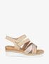Sandales compensées à double scratch - Beige - 1