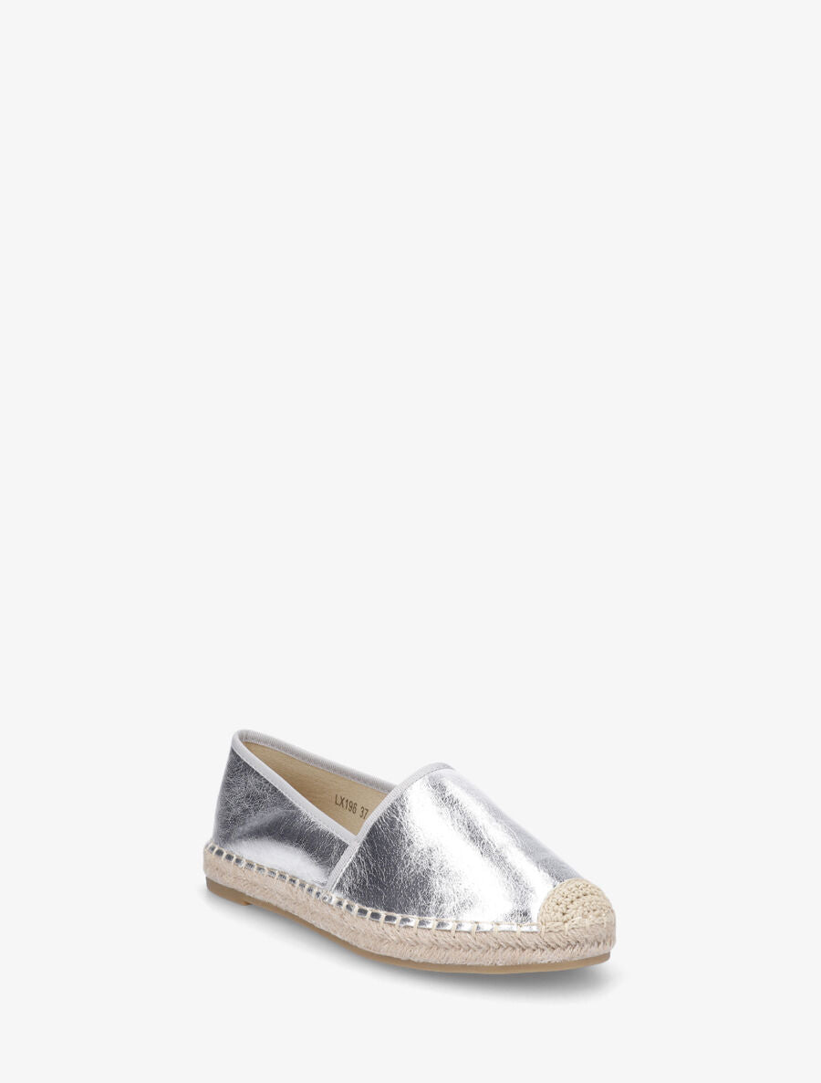 Espadrilles plates en simili nacré - Argent - 2