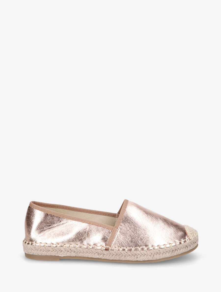 Espadrilles plates en simili nacré - Rose gold - 1