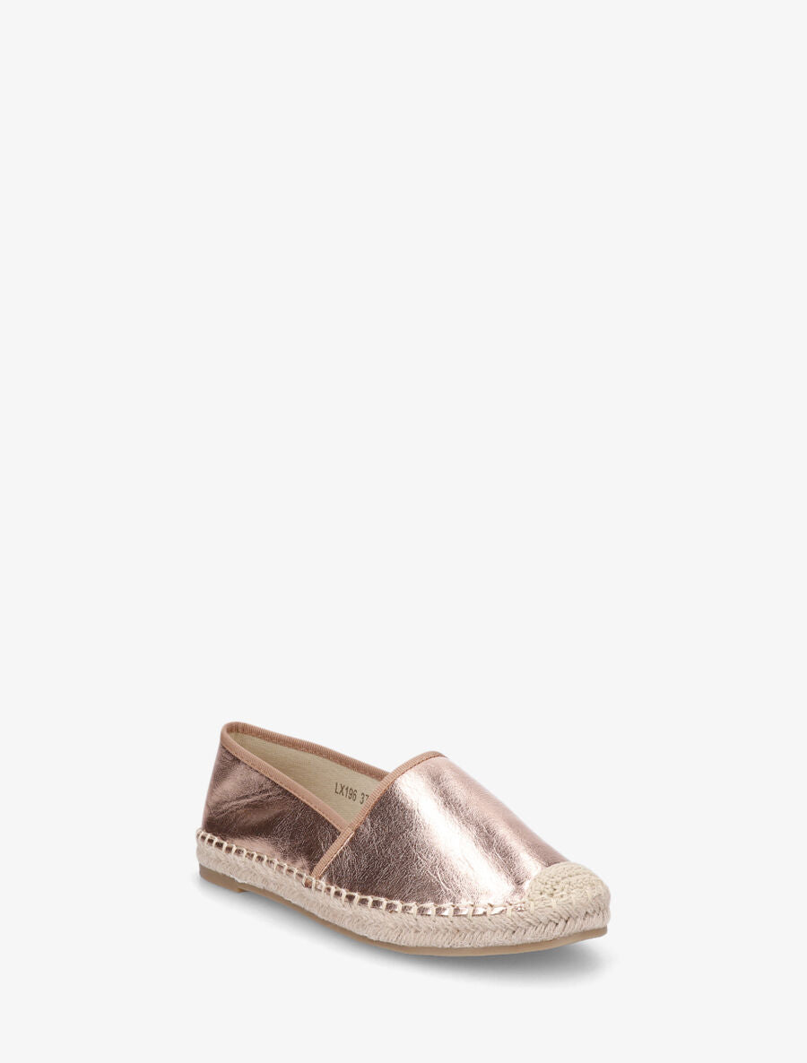 Espadrilles plates en simili nacré - Rose gold - 2