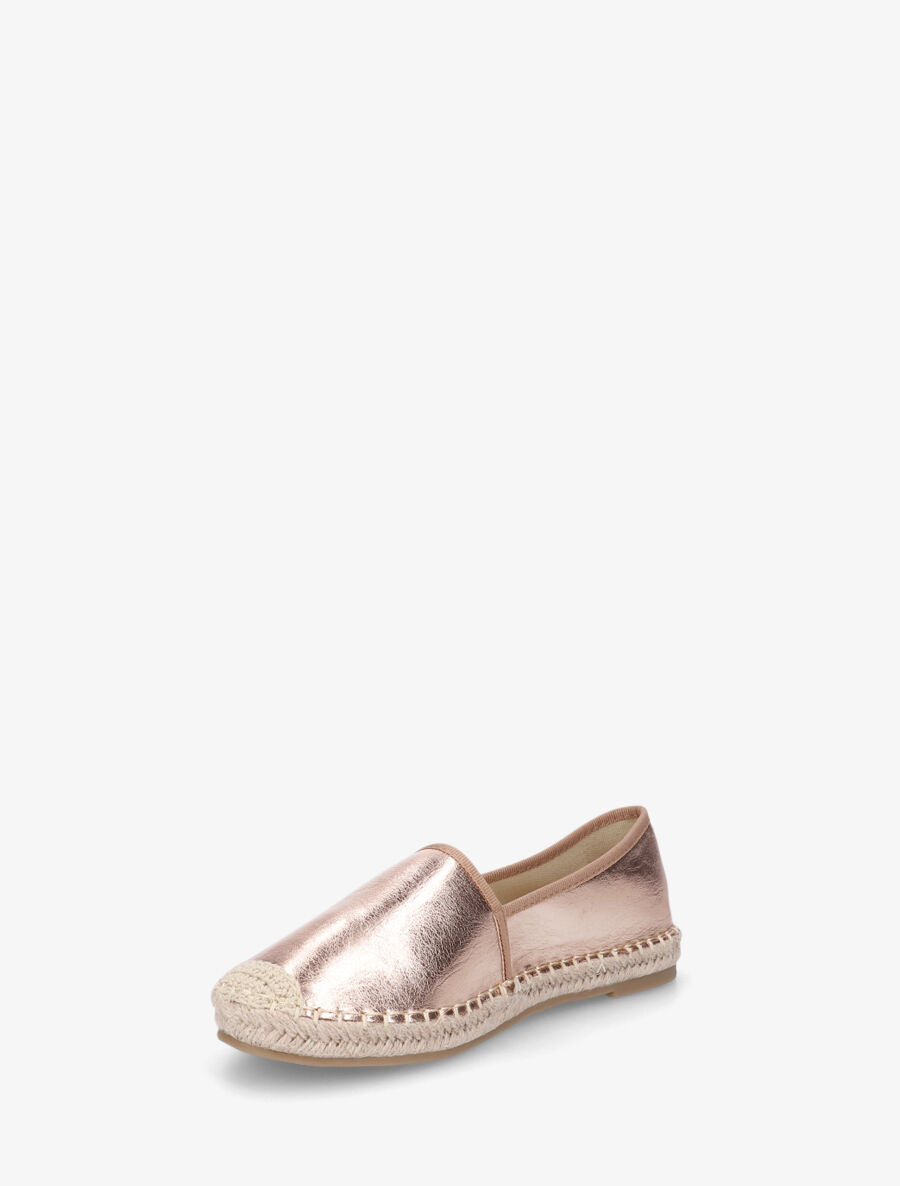 Espadrilles plates en simili nacré - Rose gold - 3
