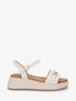 Sandales compensées à bride à boucle - Beige - 1