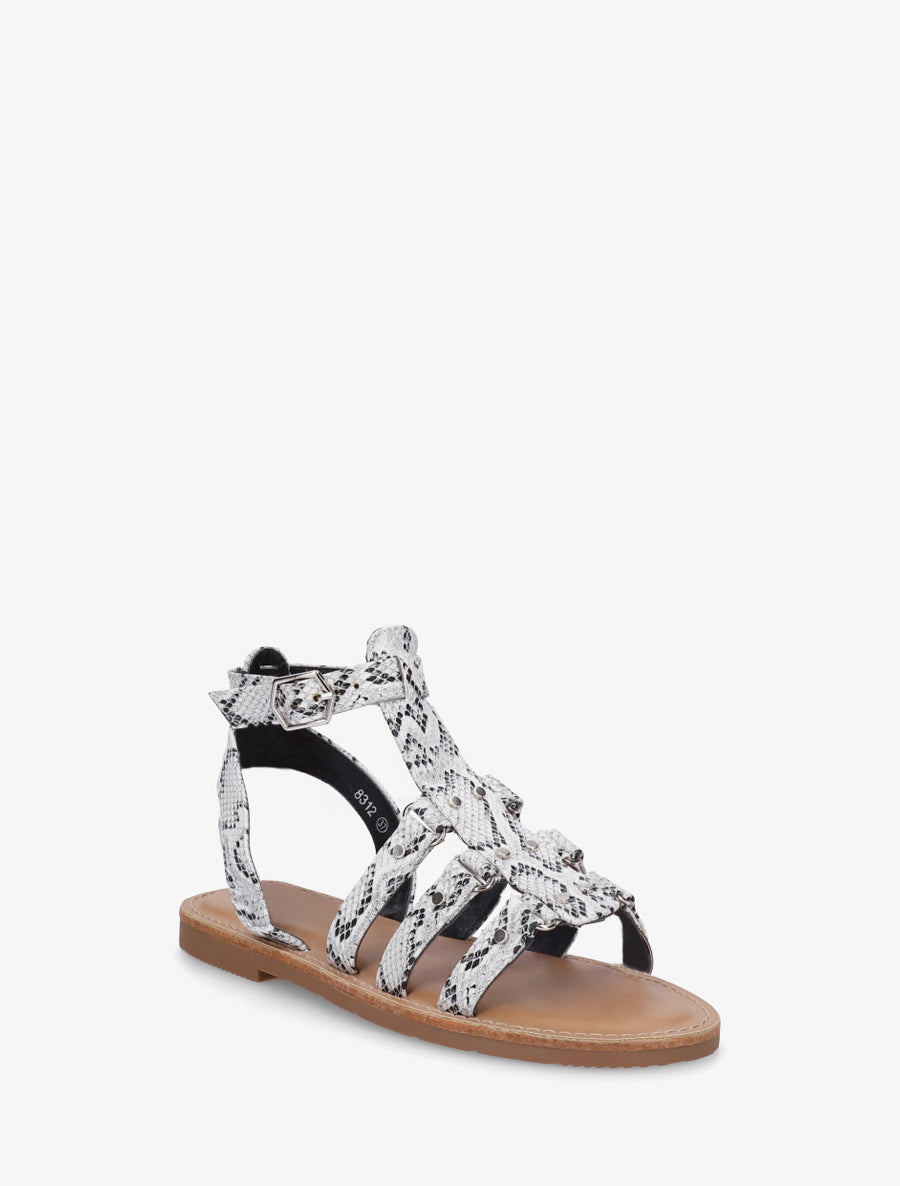 Nu-pieds cloutées style spartiate - Beige - 2