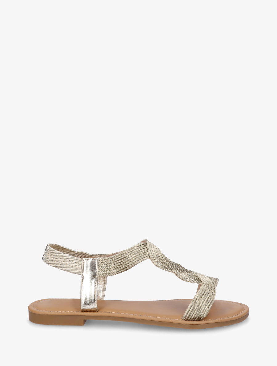 Nu-pieds à cheville élastiquée - Or - 1