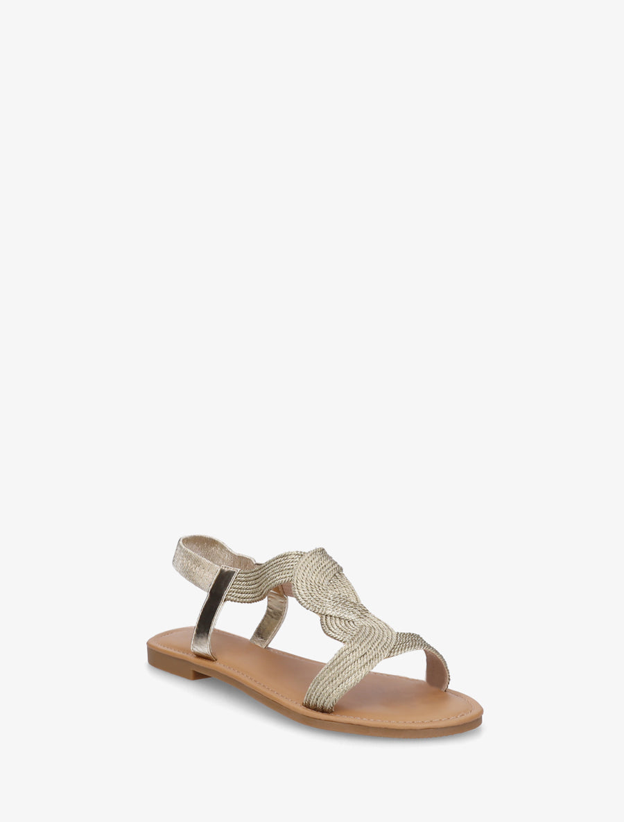 Nu-pieds à cheville élastiquée - Or - 2