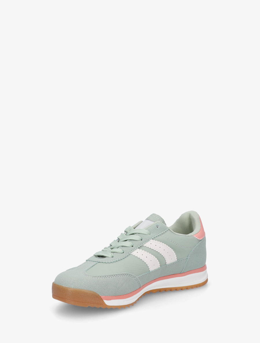 Sneakers en simili à empiècement effet nubuck - Vert d&