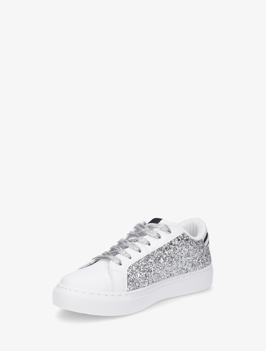 Sneakers en simili à motif étoile - Argent - 3