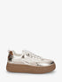 Sneakers à plateforme et empiècement effet nubuck - Or - 1