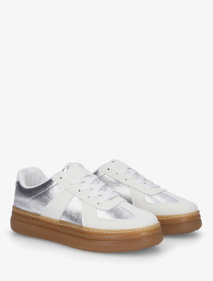 Sneakers irisées à détail contrastant - Argent - 4