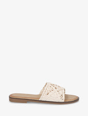 Mules plates en raphia tressé - Beige - 1