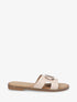 Claquettes à empiècement bijou strassé - Beige - 1