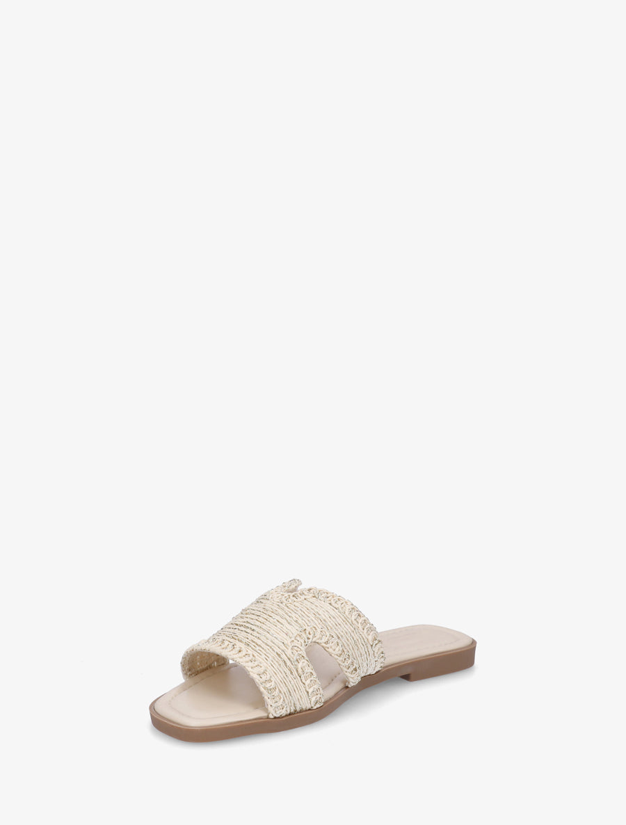 Claquettes à ganse irisée - Beige - 3