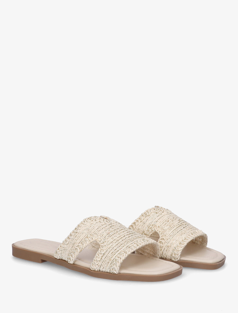 Claquettes à ganse irisée - Beige - 4