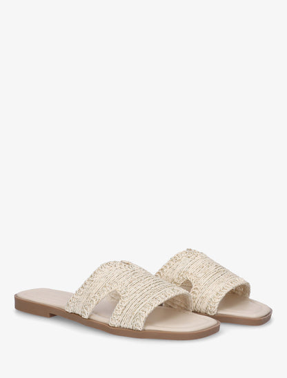 Claquettes à ganse irisée - Beige - 4