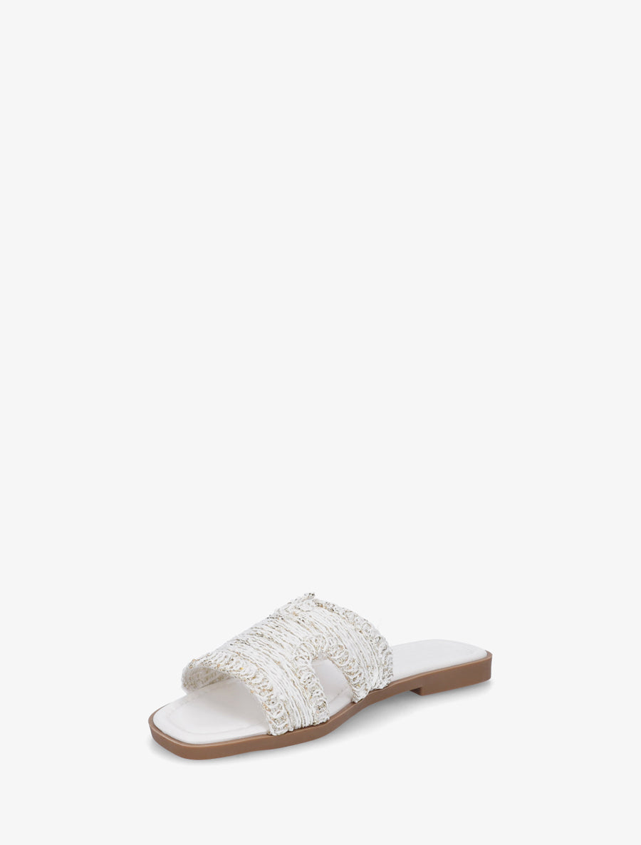 Claquettes à ganse irisée - Blanc - 3