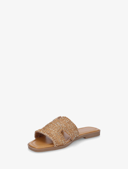 Claquettes à ganse irisée - Taupe - 3