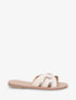 Claquettes en simili à brides entrelacées - Beige - 1
