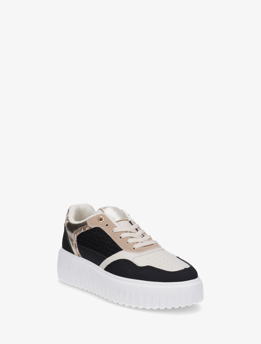 Sneakers à plateforme striée - Noir - 2