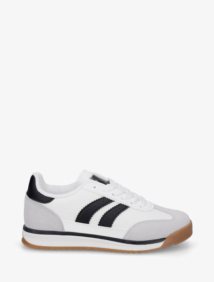 Sneakers à empiècement effet nubuck - Noir - 1