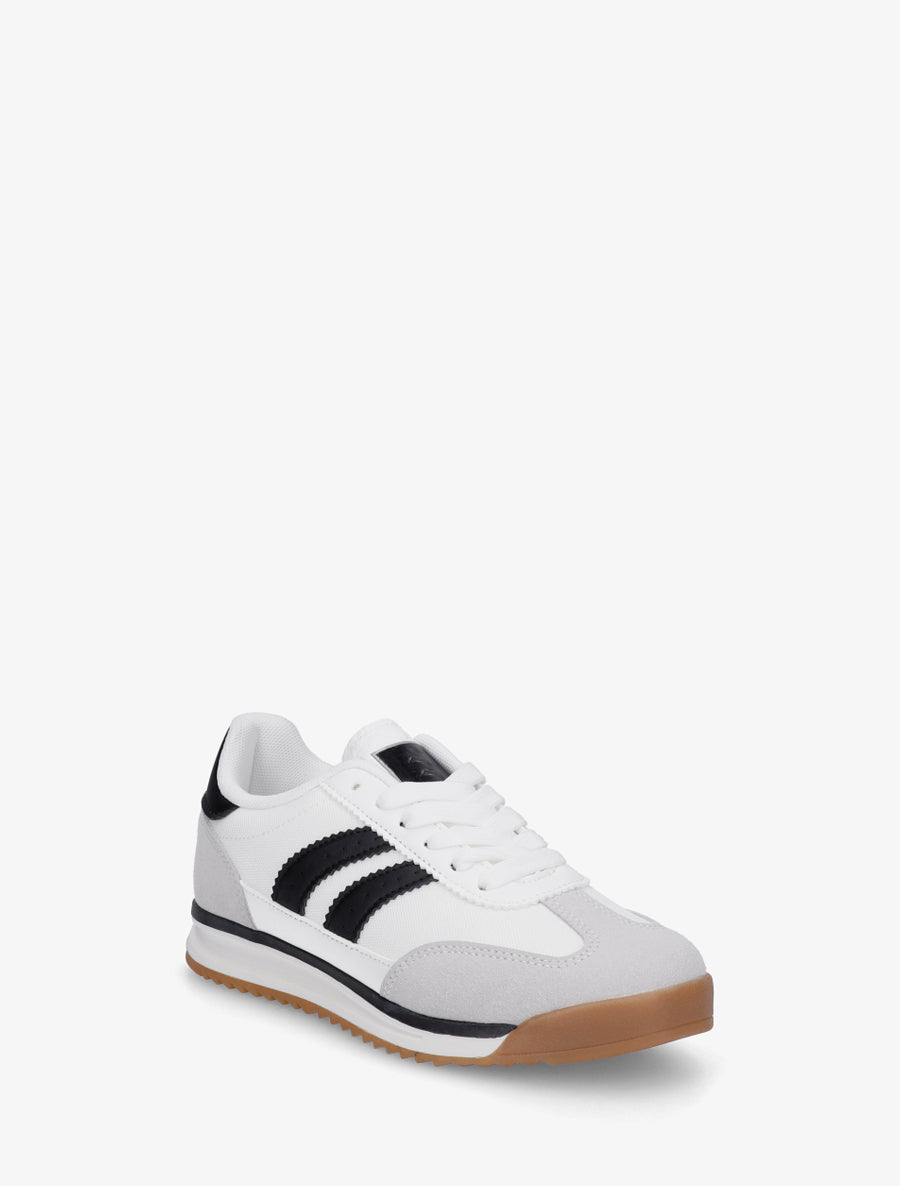 Sneakers à empiècement effet nubuck - Noir - 2