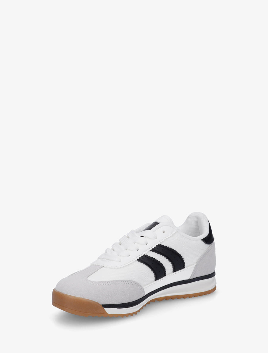 Sneakers à empiècement effet nubuck - Noir - 3