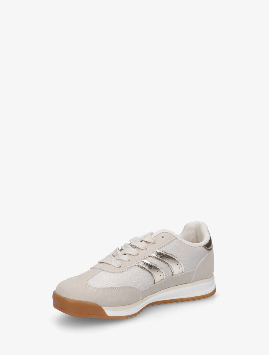 Sneakers à empiècement effet nubuck - Taupe - 3