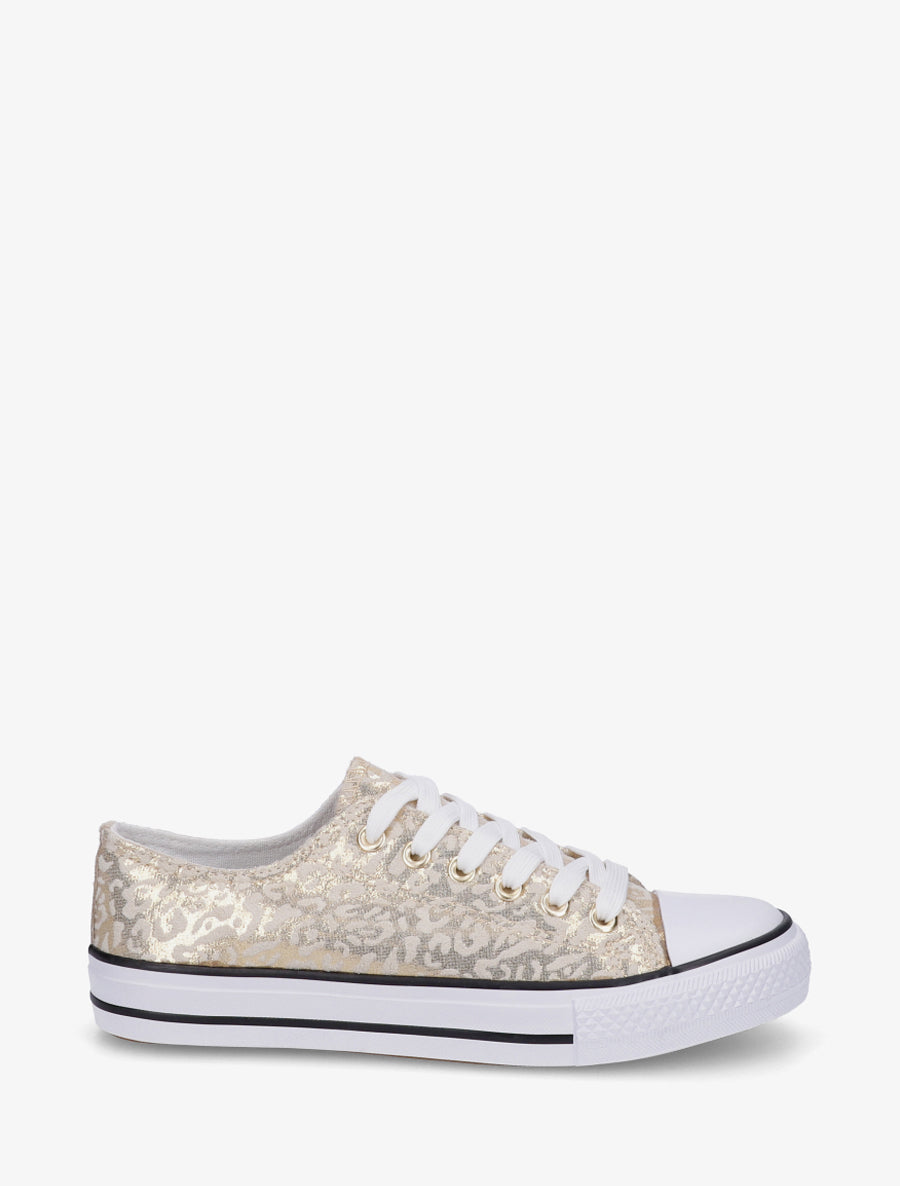Sneakers irisées en simili - Or - 1