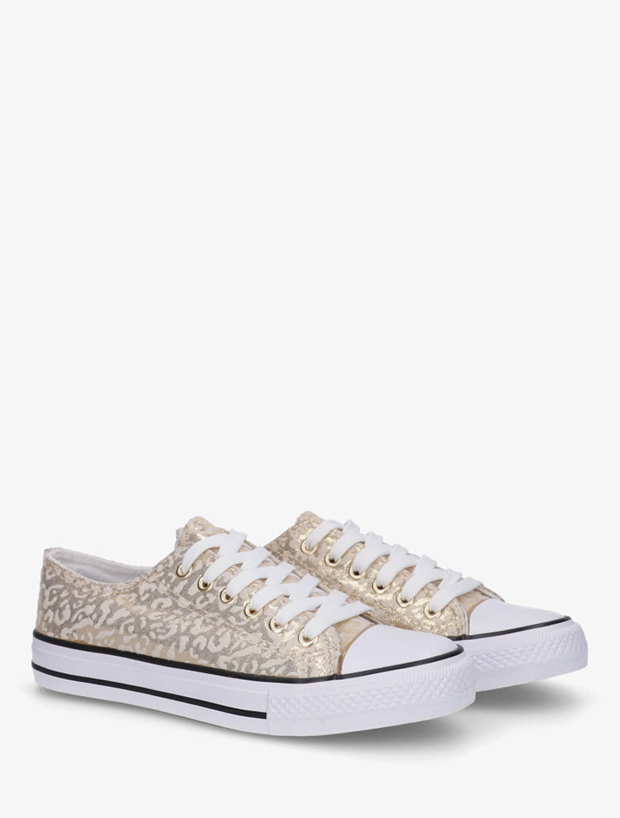 Sneakers irisées en simili - Or - 4