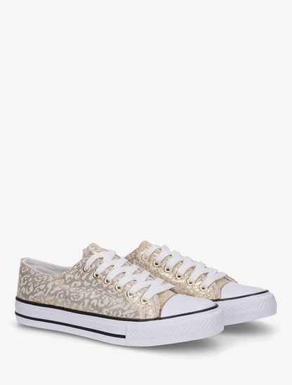 Sneakers irisées en simili - Or - 4