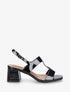 Sandales mi-hautes en simili vernis - Noir - 1