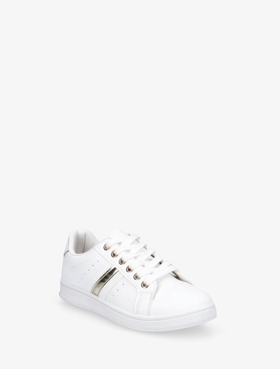 Baskets classiques à bandes colorées et irisées - Blanc - 2