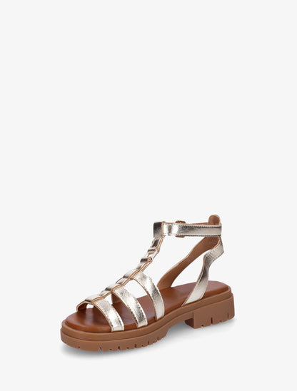 Nu-pieds style spartiates en simili - Or - 3