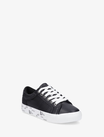 Sneakers en simili à flocage - Noir - 2
