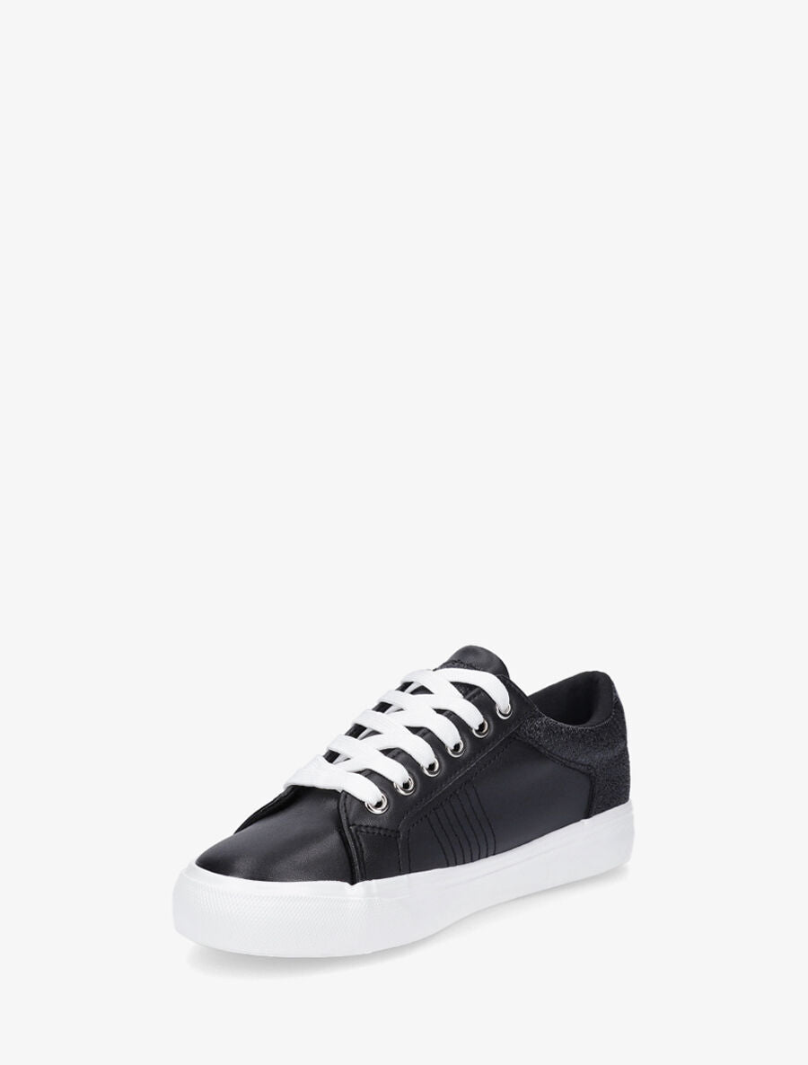 Sneakers en simili à flocage - Noir - 3