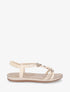 Sandales à bride élastiquée et perles - Beige - 1
