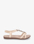Sandales à empiècement métaux strassés - Beige - 1