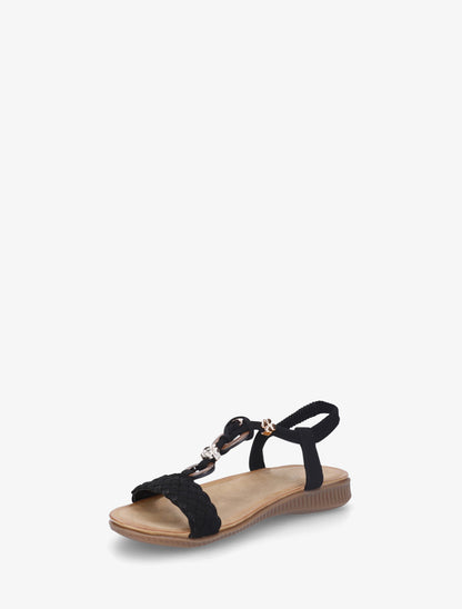 Nu-pieds à empiècement bijoux - Noir - 3