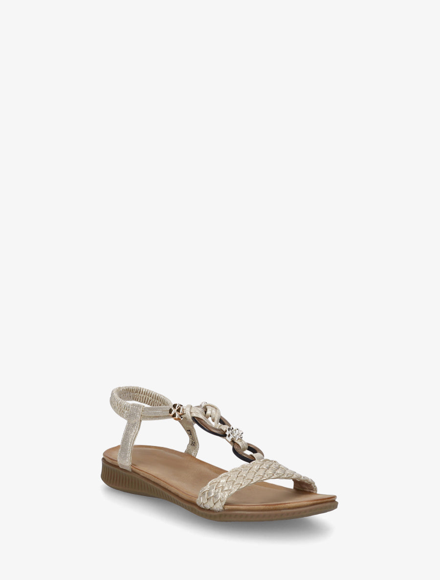 Nu-pieds à empiècement bijoux - Or - 2