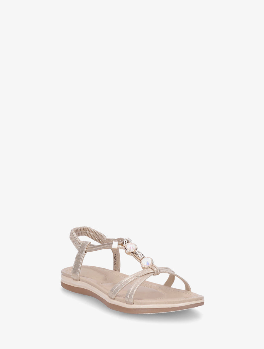 Nu-pieds à tour de cheville élastiquée - Or - 2