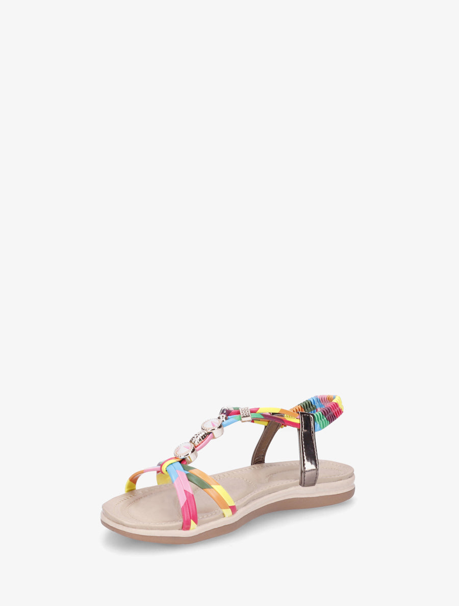 Nu-pieds à tour de cheville élastiquée - Rose - 3