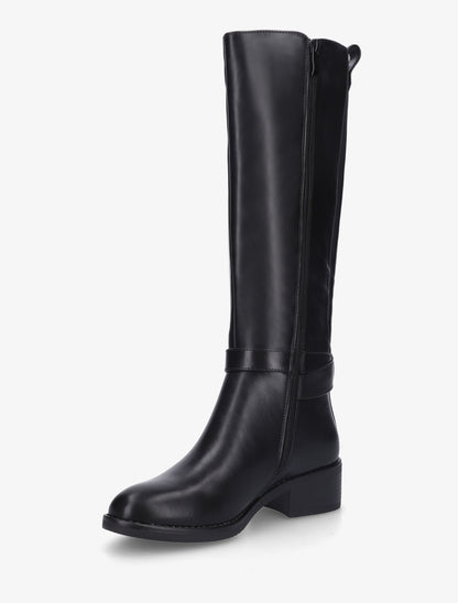Bottes élastiquées à sangle dorée - Noir - 3